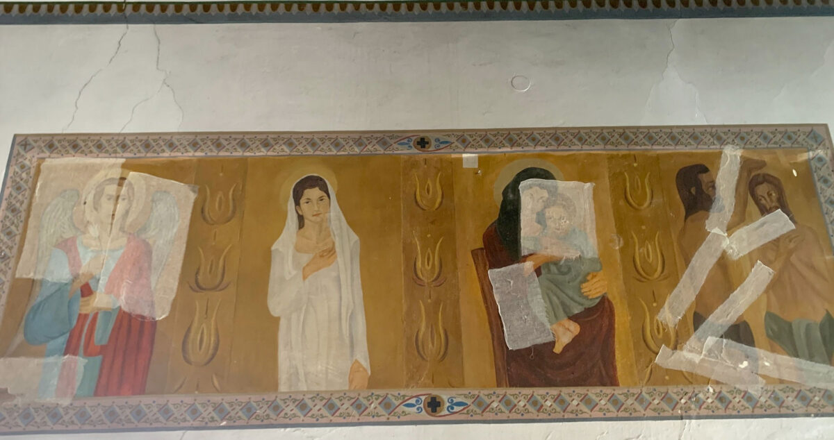 Αγιογραφίες στον ναό της Αγίας Κιουράς – Αγίας Ματρόνας στο Παρθένι της Λέρου (φωτ.: ΥΠΠΟΑ).