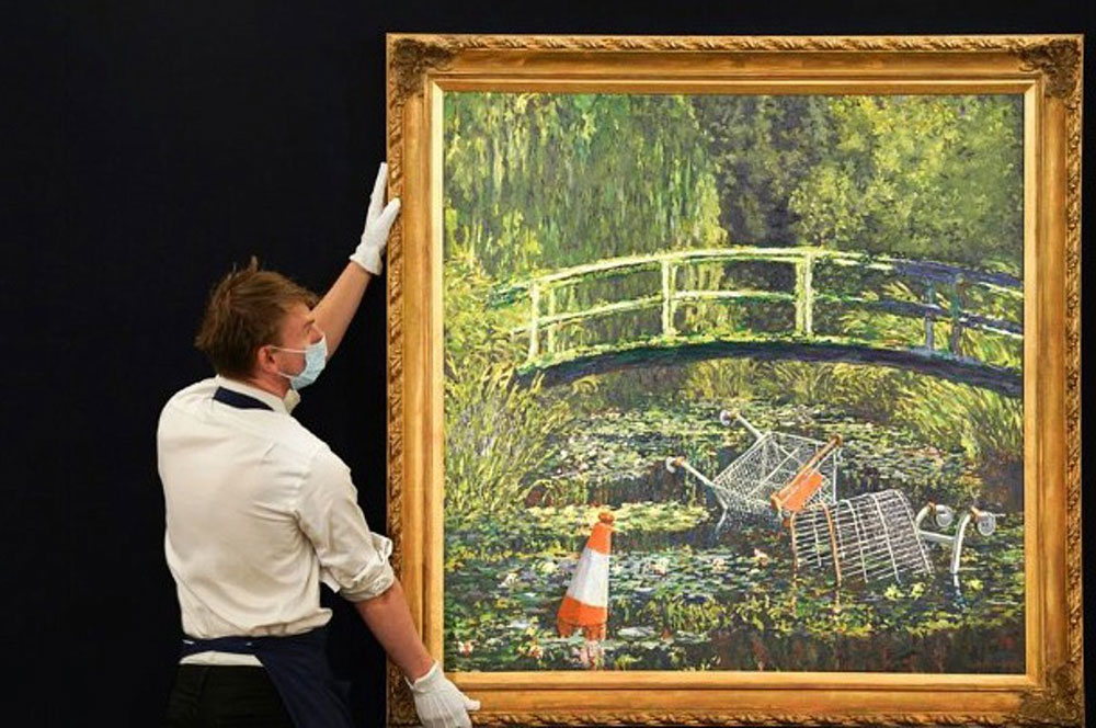 Στο σφυρί η ερμηνεία από τον Banksy του αριστουργήματος του Κλοντ Μονέ