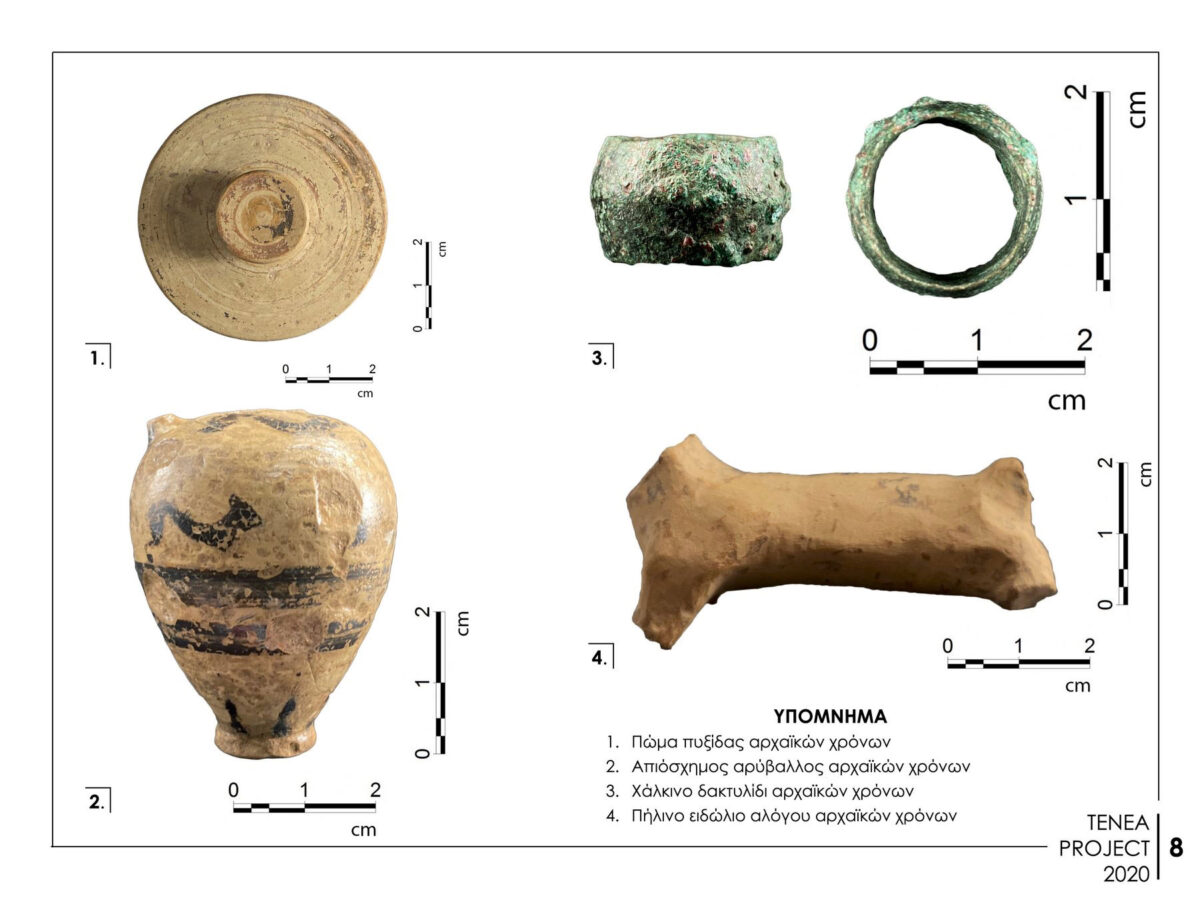 Αποτελέσματα της Συστηματικής Αρχαιολογικής Έρευνας «Αρχαίας Τενέας» στο Χιλιομόδι Κορινθίας (φωτ.: ΥΠΠΟΑ).