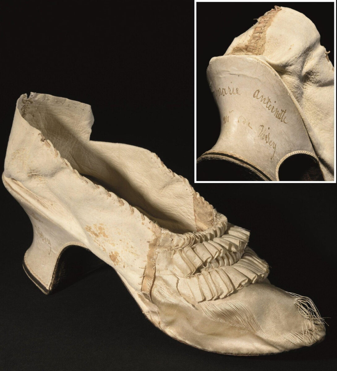 Το παπούτσι της Μαρίας Αντουανέτας που δημοπρατήθηκε από τον οίκο Osenat (φωτ.: Osenat).