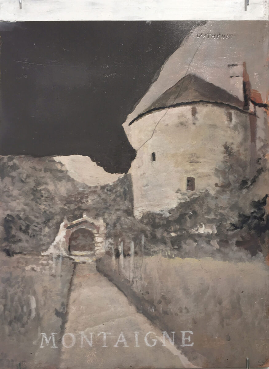 Βαγγέλης Γκόκας, «Montaigne», 2017, λάδι σε ξύλο, 35x26 εκ.