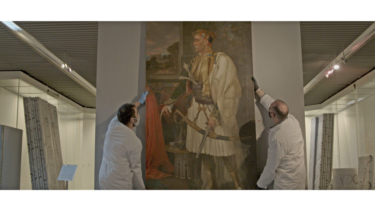 Στιγμιότυπο από το ντοκιμαντέρ «1821 Πριν και Μετά: The Making of. Η προετοιμασία μιας μοναδικής έκθεσης».