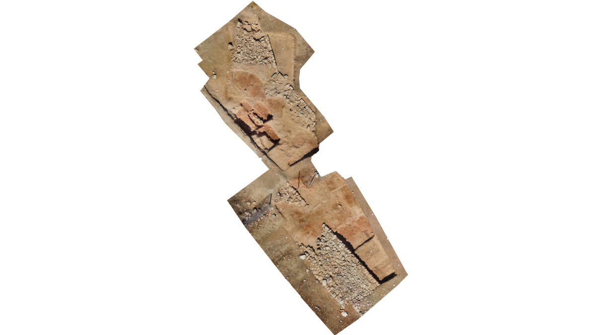 Κούκλια-Μαρτσέλλο: αεροφωτογραφία των τομών (φωτ.: Τμήμα Αρχαιοτήτων Κύπρου).