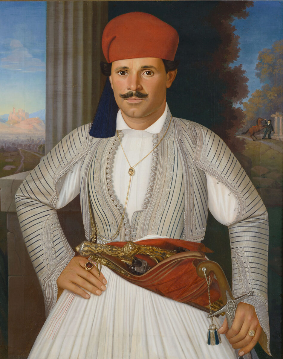 Franz Anton Francesco Pige (1822-1862), «O Άρχοντας Μαραθέας», περ. 1850. Ελαιογραφία σε καμβά, 81,5x65 εκ. Συλλογή Ιδρύματος Αντώνιος Ε. Κομνηνός.
