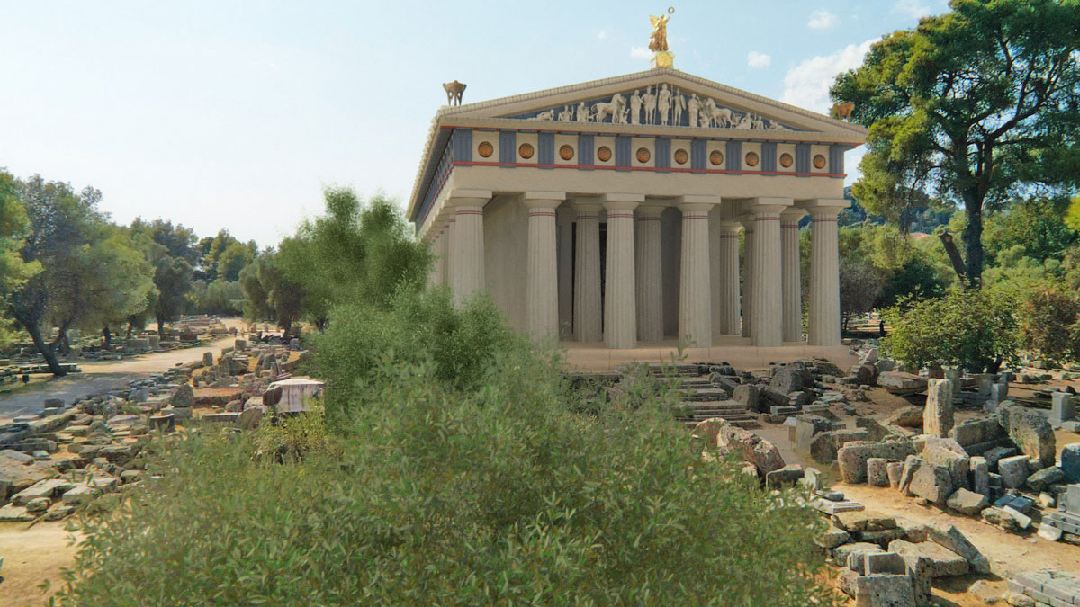 Η ψηφιακή αναβίωση της Αρχαίας Ολυμπίας επιτρέπει στον επισκέπτη να περπατήσει στους δρόμους του αρχαιολογικού χώρου σε μια από τις πιο σημαντικές περιόδους της ιστορίας (πηγή εικόνας: ΥΠΠΟΑ).