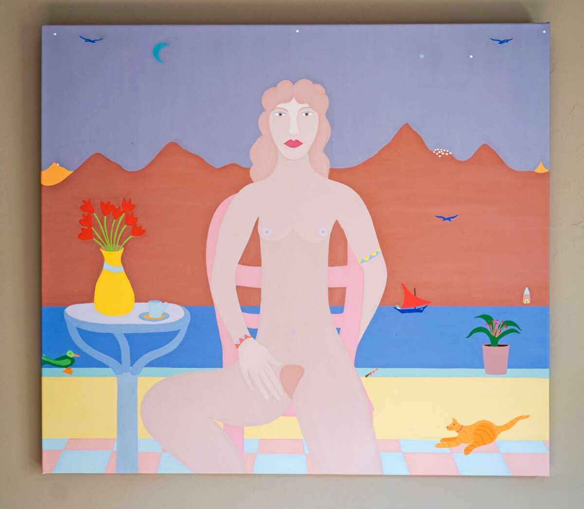 Charles Howard, «Αφροδίτη ΙΙ», ακρυλικά σε καμβά, 107x103 εκ. (φωτ.: Μενέλαος Μυρίλλας).