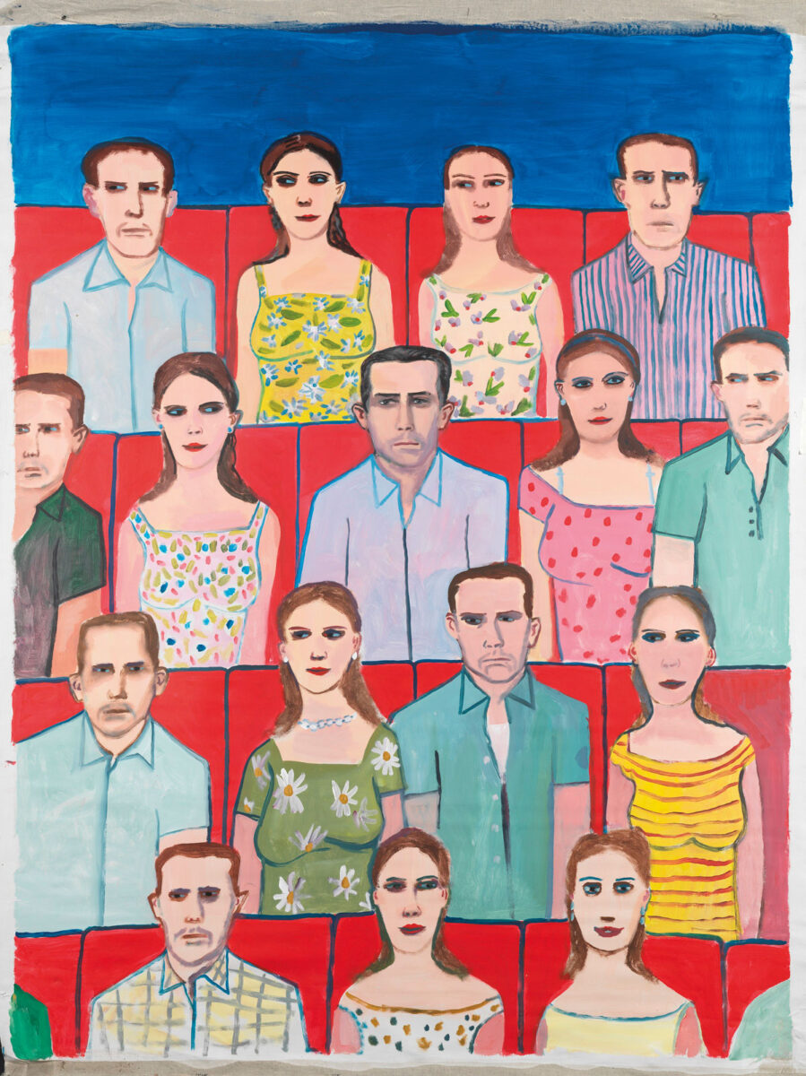 Εδουάρδος Σακαγιάν, «Θεατές», 205x150 εκ., βινυλικά σε πανί.