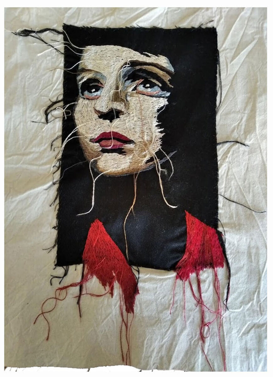 Έργο της Ιφιγένειας Σδούκου από την έκθεση «Ύμνος εις την Ελευθερίαν».