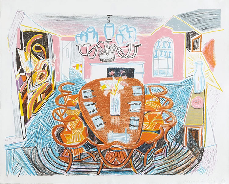 Ντέιβιντ Χόκνεϊ, «Tyler Dining Room», 1984 (πηγή εικόνας: phillips.com).