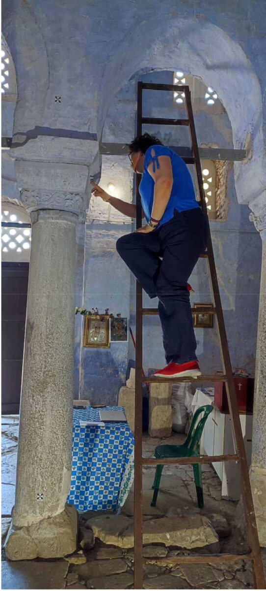 Εξειδικευμένες έρευνες στον ναό του Αγίου Νικολάου, που θα αξιοποιηθούν στο πλαίσιο εκπόνησης της μελέτης συντήρησης (φωτ.: ΕΚΒΜΜ).