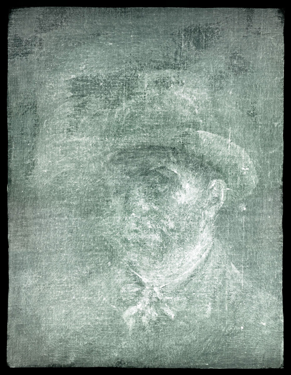Η αυτοπροσωπογραφία του Βαν Γκογκ όπως φάνηκε με τις ακτίνες Χ. Πηγή εικόνας: National Galleries of Scotland.