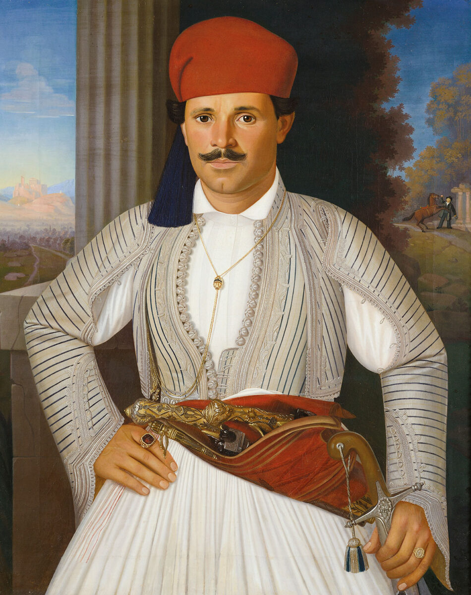 Franz-Anton-Francesco Pige (1822-1862), «Ο Άρχοντας Μαραθέας με Παραδοσιακή Ενδυμασία», περ. 1850, ελαιογραφία σε καμβά, 81,5x65 εκ.