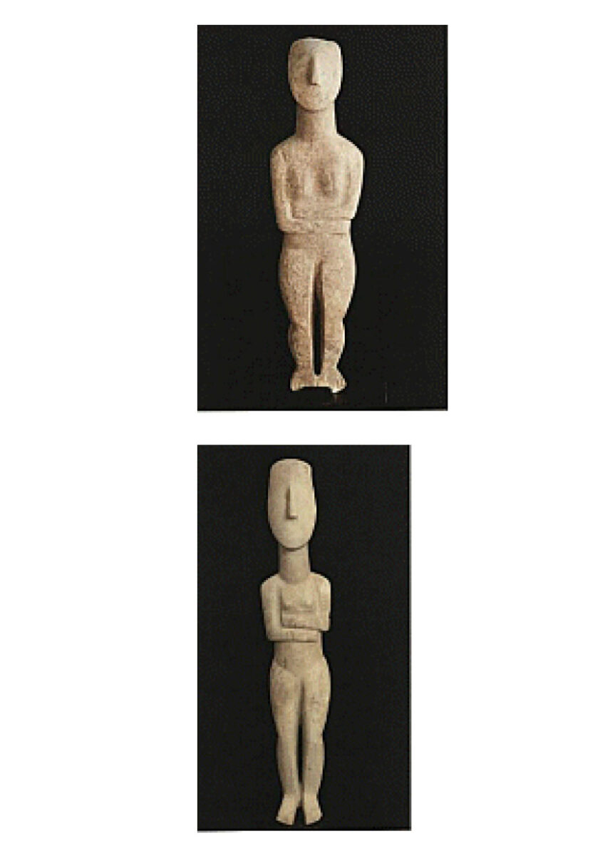 Ειδώλια από τη συλλογή 161 αρχαιοτήτων του Κυκλαδικού Πολιτισμού του Λ. Στερν. Πηγή εικόνας: ΥΠΠΟΑ.
