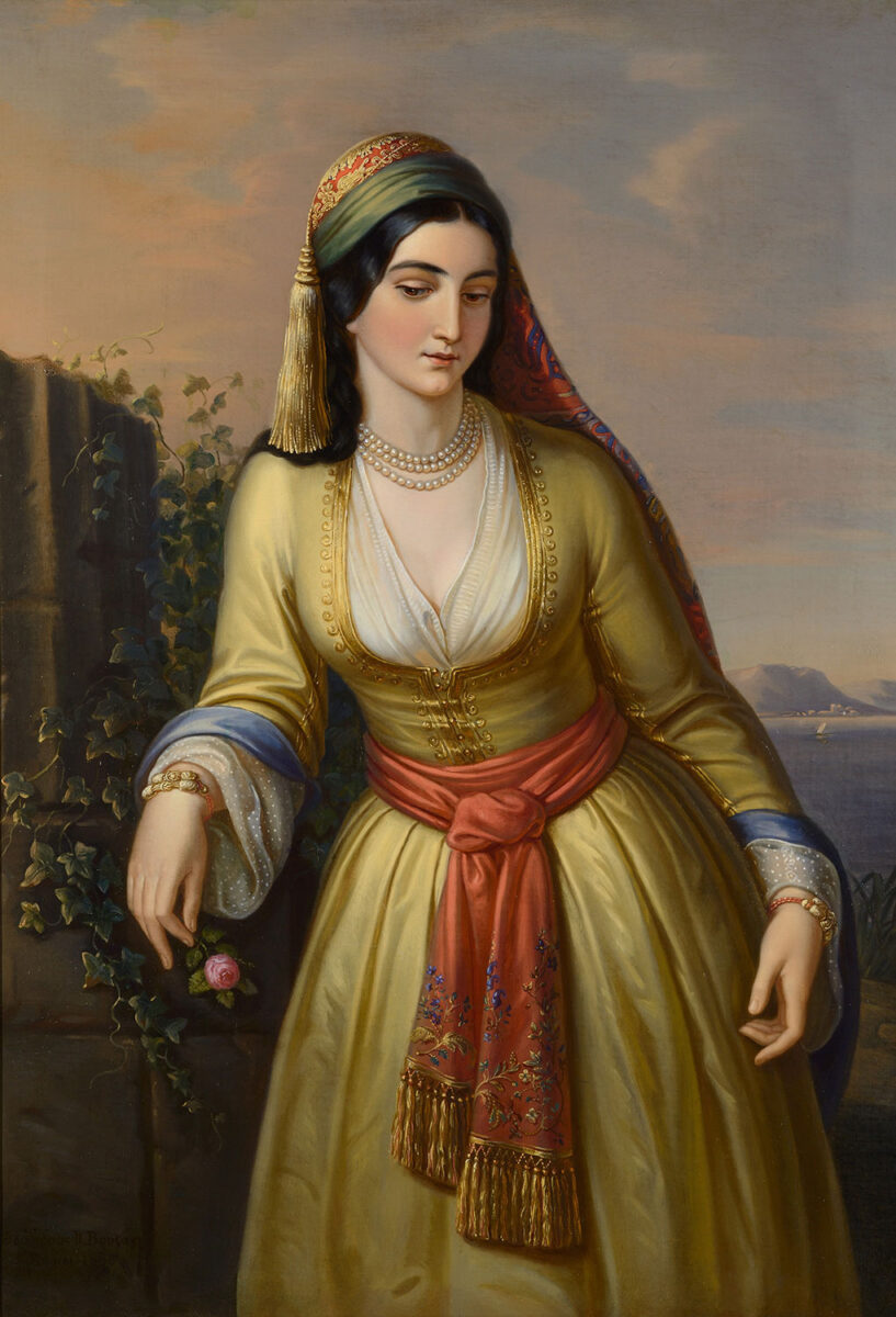 Θεόδωρος Βρυζάκης (1814-1878), «H Κόρη των Αθηνών», 1860, ελαιογραφία σε καμβά, 97,5x71 εκ. 