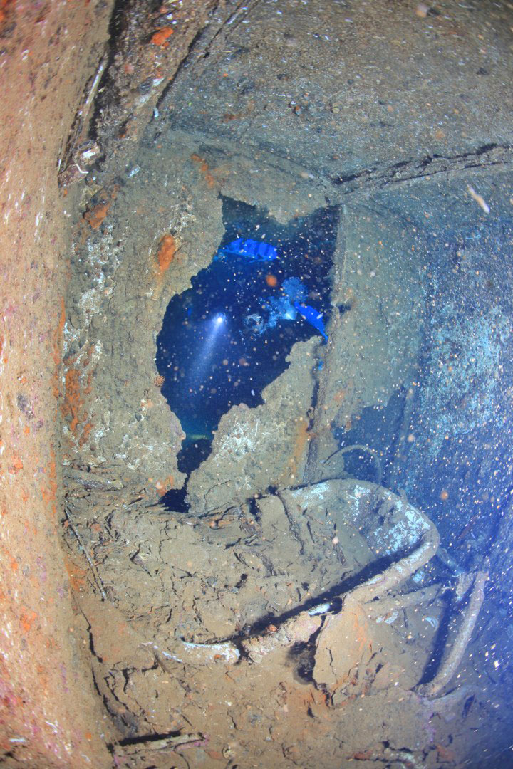 Η μπανιέρα από την καμπίνα του καπετάνιου. Πηγή εικόνας: Αρχείο Κώστα Θωκταρίδη.