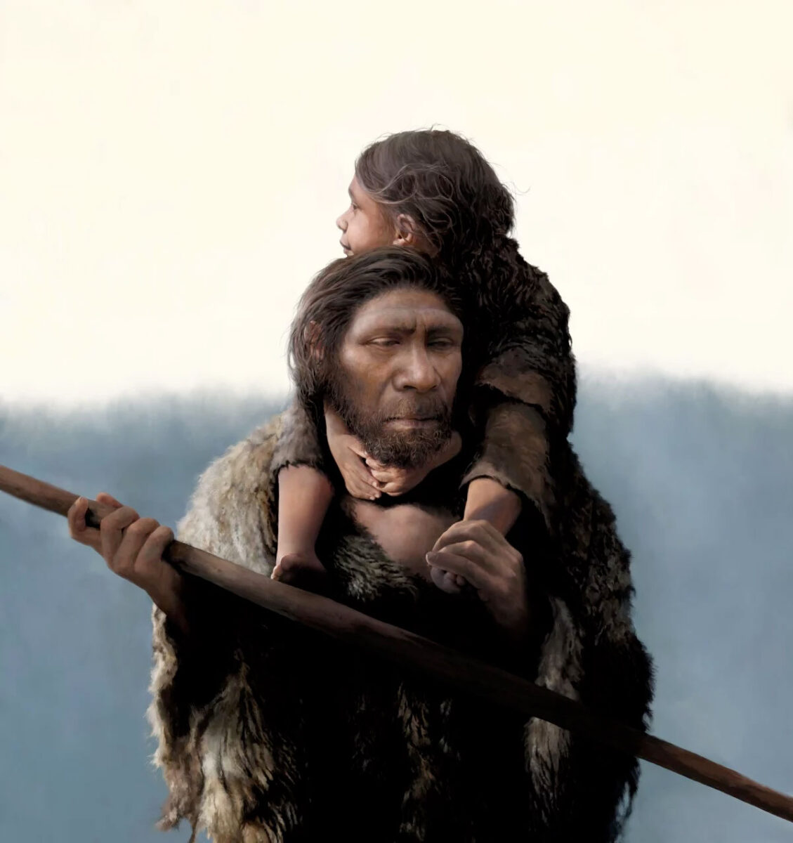 Καλλιτεχνική απεικόνιση Νεάντερταλ: πατέρας και κόρη. © Tom Bjorklund. Πηγή εικόνας: Max Planck Institute for Evolutionary Anthropology.