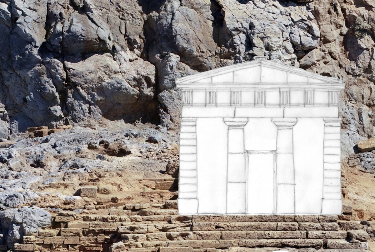 Άποψη της ανασκαφής του κεντρικού χώρου του αρχαίου ναού της Δήμητρας στην ακρόπολη της Φαλάσαρνας (φωτ.: ΥΠΠΟΑ).