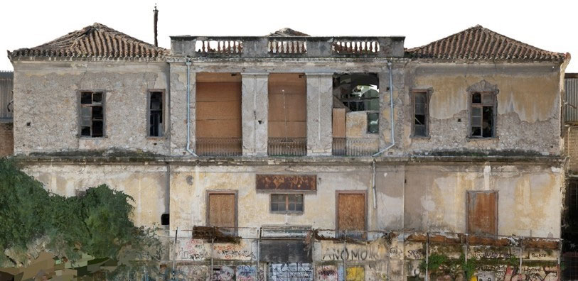 Άποψη του κτηρίου του Ελληνικού Ωδείου στην οδό Φειδίου πριν από την τμηματική κατάρρευση της στέγης (φωτ.: ΥΠΠΟΑ).