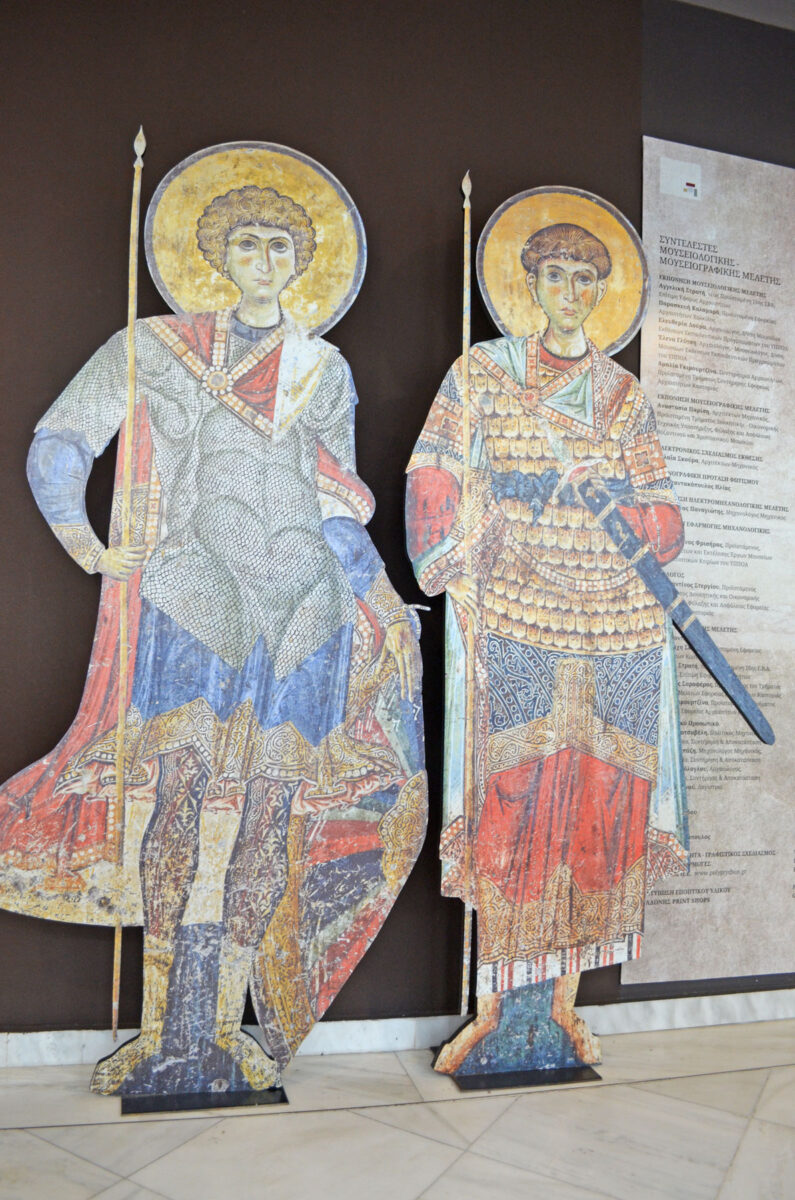 Άποψη της έκθεσης «Οι στρατιωτικοί Άγιοι στο Βυζάντιο», που φιλοξενείται στο Βυζαντινό Μουσείο Καστοριάς (φωτ.: ΑΠΕ-ΜΠΕ).