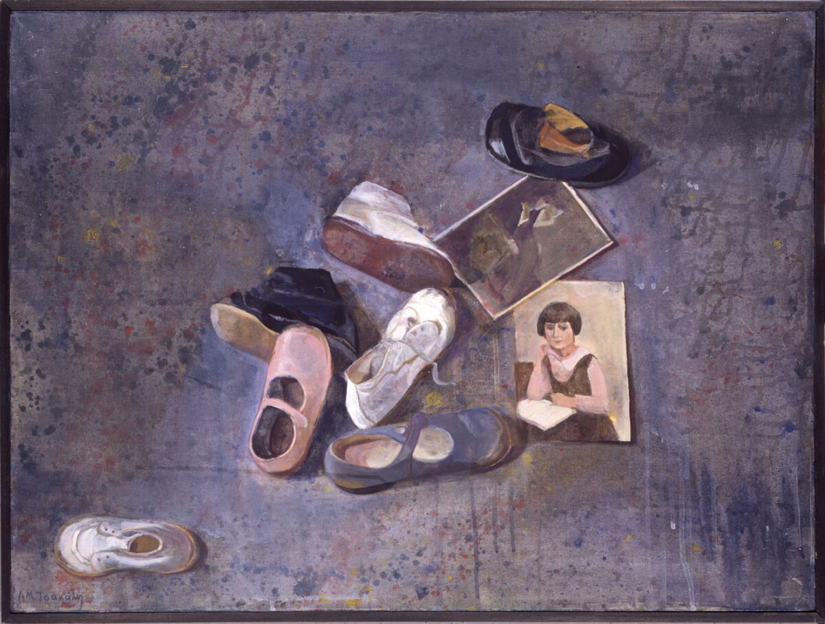 Άννα-Μαρία Τσακάλη, «Η χαμένη μας αθωότητα», τέμπερες και λάδι σε πανί, 60x80 εκ., 1984.