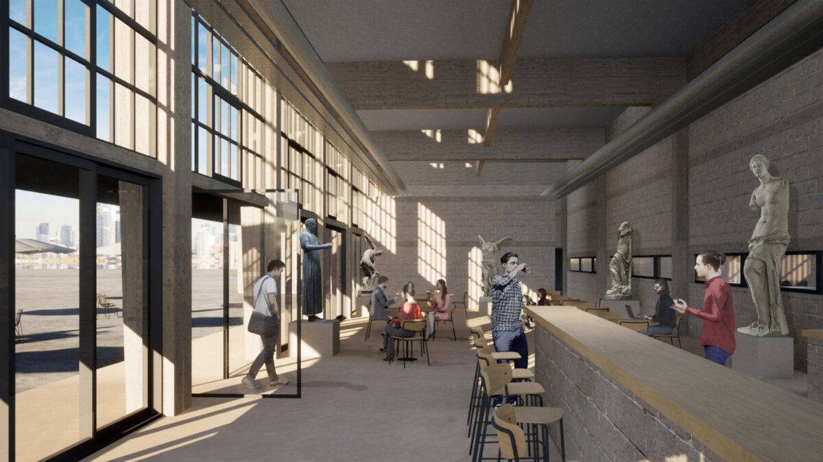 Τρισδιάστατη απεικόνιση. Άποψη του αναψυκτηρίου (φωτ.: ΥΠΠΟΑ).