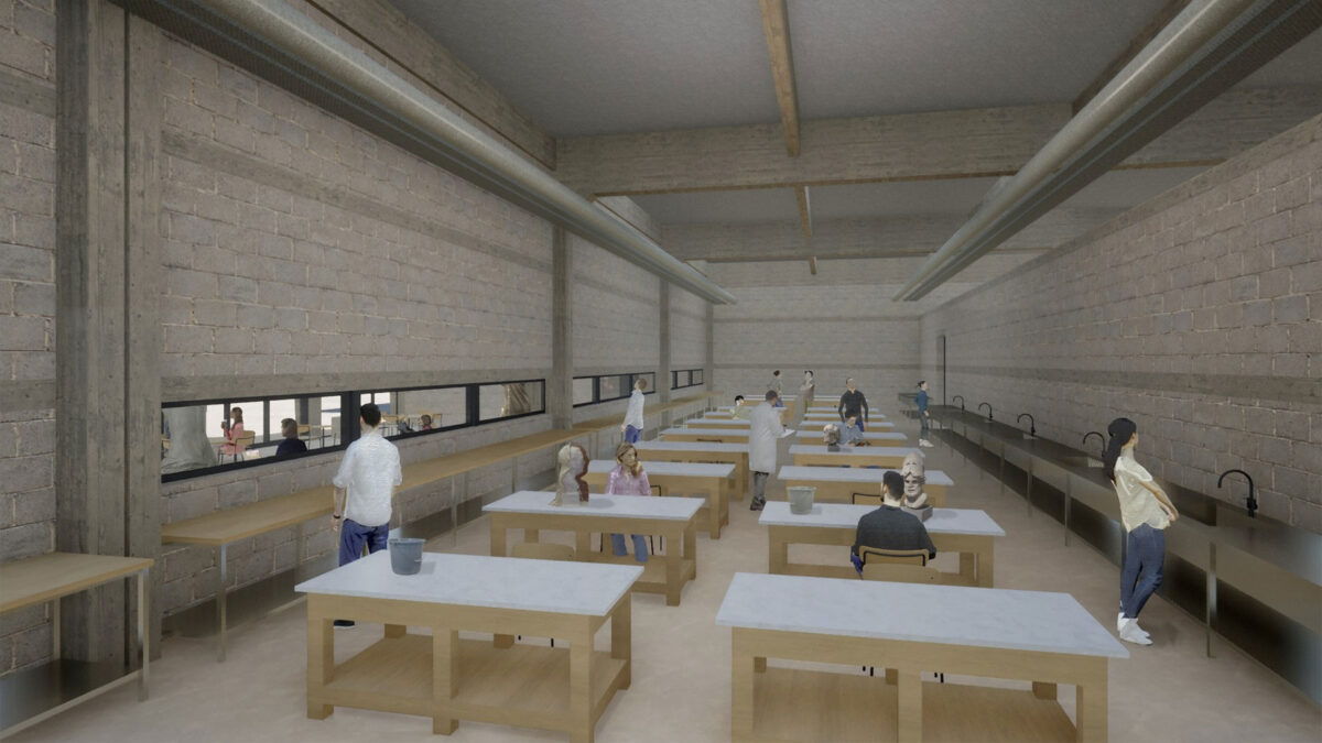 Τρισδιάστατη απεικόνιση. Άποψη των εργαστηρίων (φωτ.: ΥΠΠΟΑ).