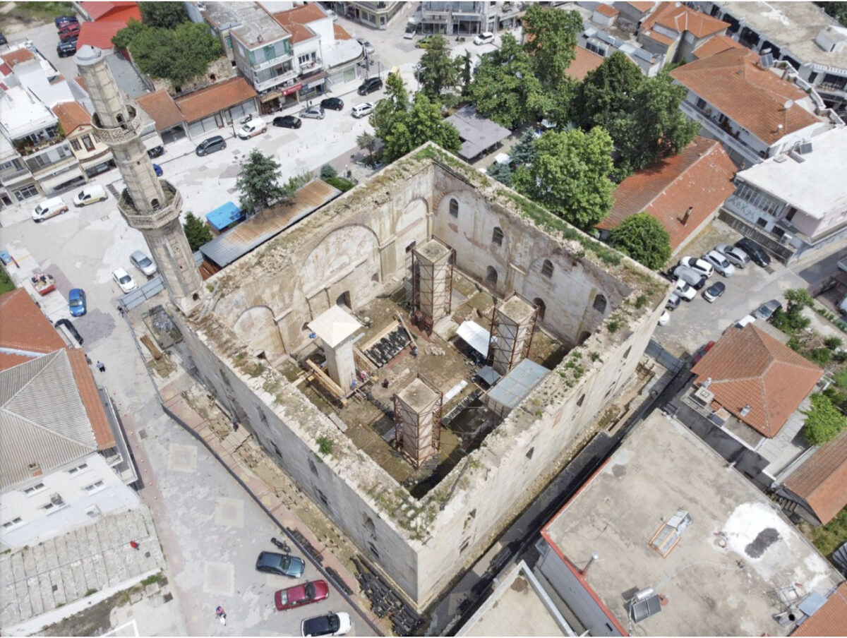 Τέμενος Βαγιαζήτ. Αεροφωτογράφιση με χρήση drone, Ιούνιος 2021 (φωτ.: ΥΠΠΟΑ).