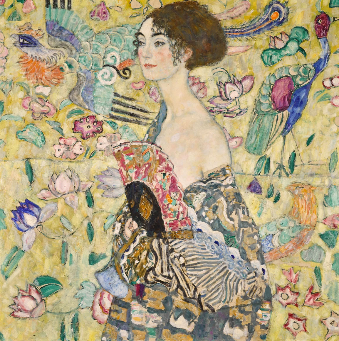 Γκούσταφ Κλιμτ, «Dame mit Fächer (Κυρία με Βεντάλια)», 1918. Πηγή εικόνας: Sotheby's.