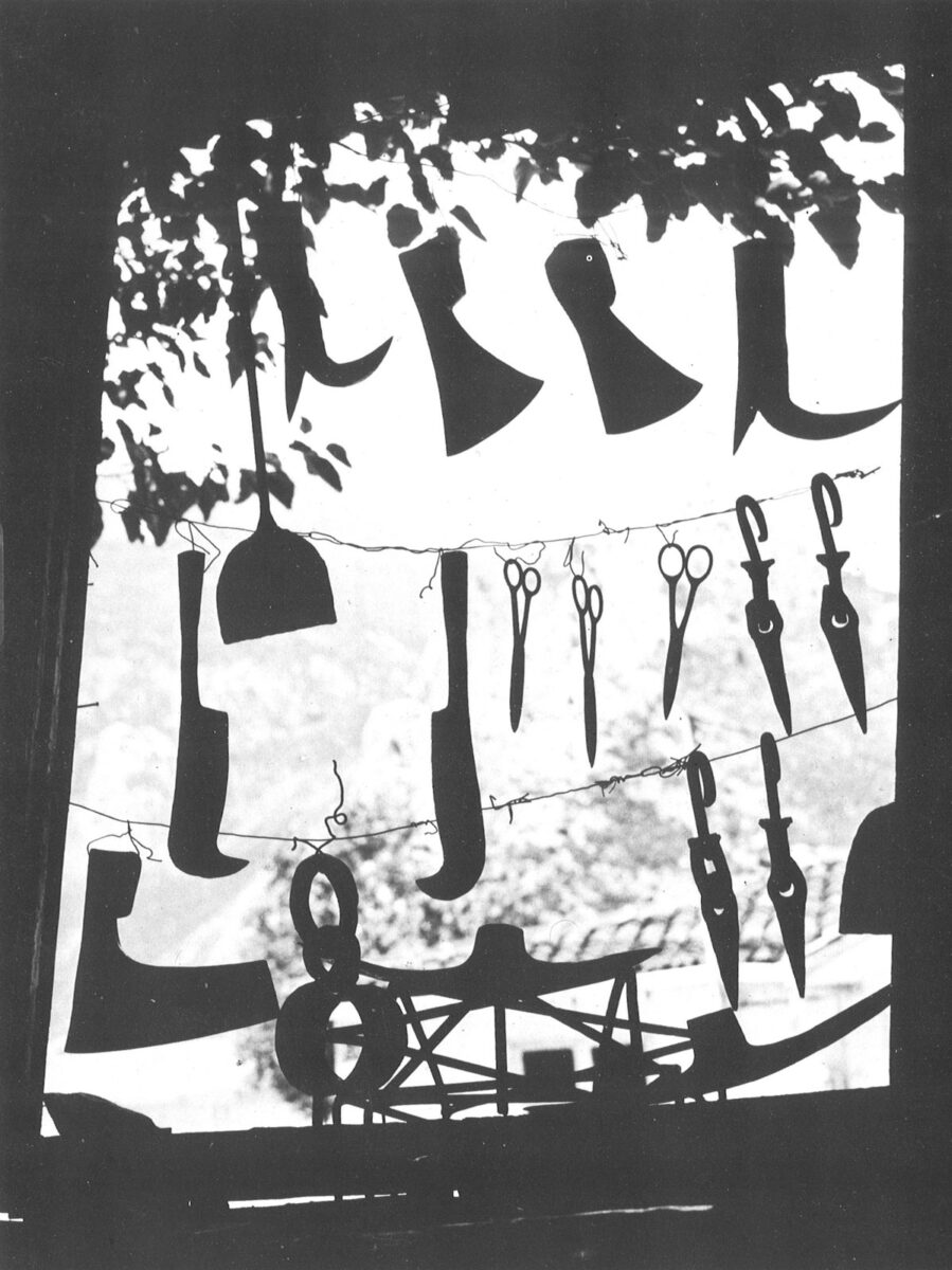 Εικ. 21. Βιτρίνα σιδερά στην Πύλη Τρικάλων. Πηγή: Παραδοσιακές καλλιέργειες, Μουσείο Μπενάκη, Κατάλογος έκθεσης, Αθήνα 1978, εικ. 2, σ. 12.