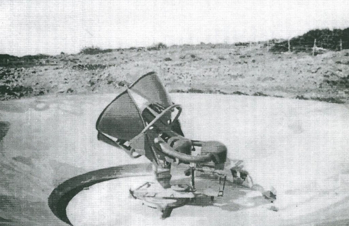 Συσκευή αεροφώνου που συγκέντρωνε τους ήχους από απόσταση, στην Πατέλλα (Δ. Ήσυχος). Πηγή εικόνας: ΥΠΠΟ.