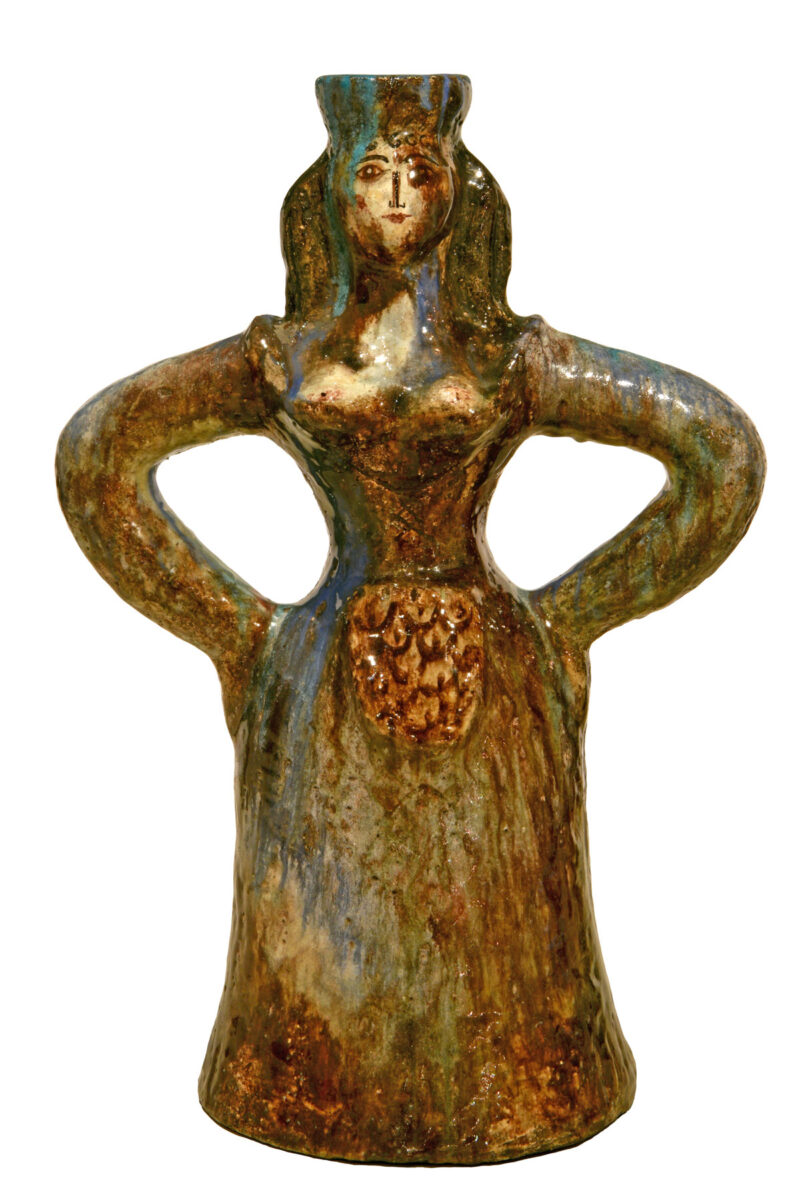Σελέστ Πολυχρονιάδη (1904-1985), «Βάζο με μορφή Μινωίτισσας», πηλός-σμάλτο, ύψος 55 εκ. 
