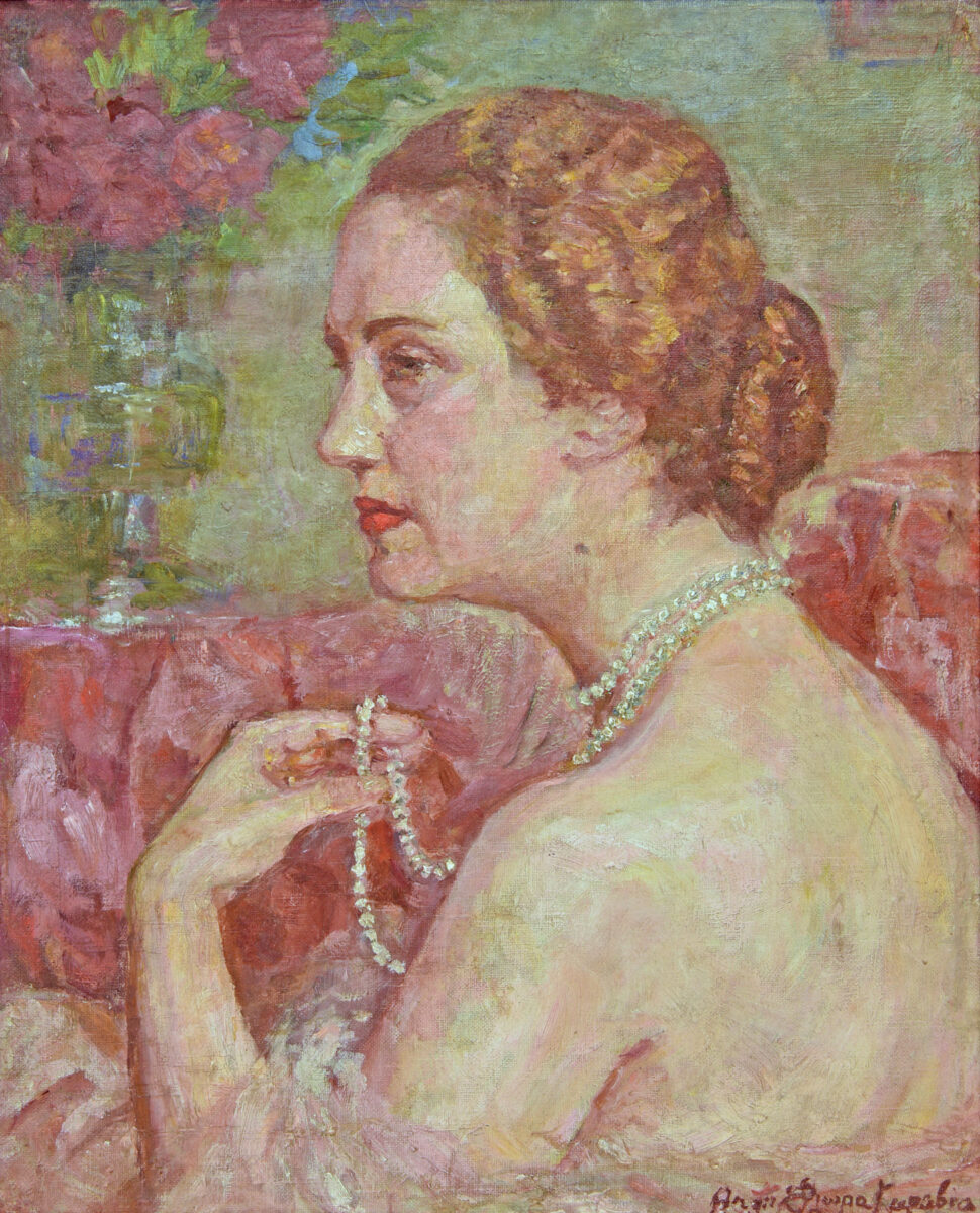 Θάλεια Φλωρά-Καραβία (1871-1960), «Μαργαριτάρια», ελαιογραφία, 51x41 εκ.