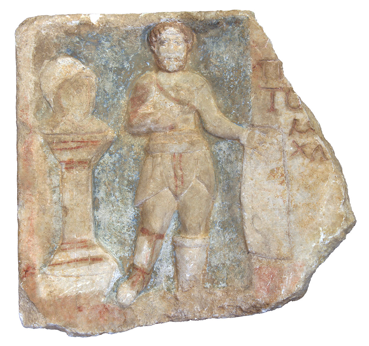 Ταφικό ανάγλυφο μονομάχου (ΜΘ 28158), Αρχαιολογικό Μουσείο Θεσσαλονίκης. © ΑΜΘ - ΥΠΠΟ.