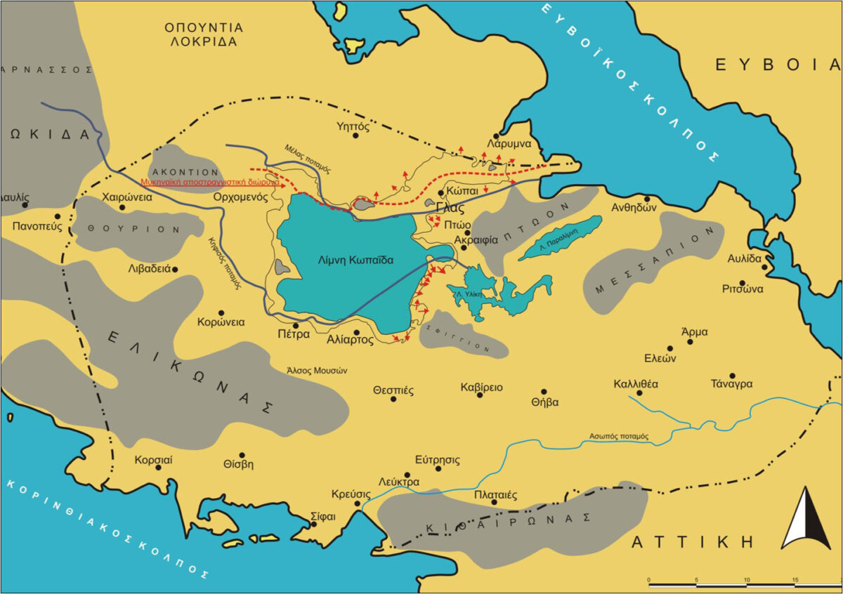 Χάρτης της Βοιωτίας. Πηγή εικόνας: Αρχείο της ΕΦΑ Βοιωτίας.