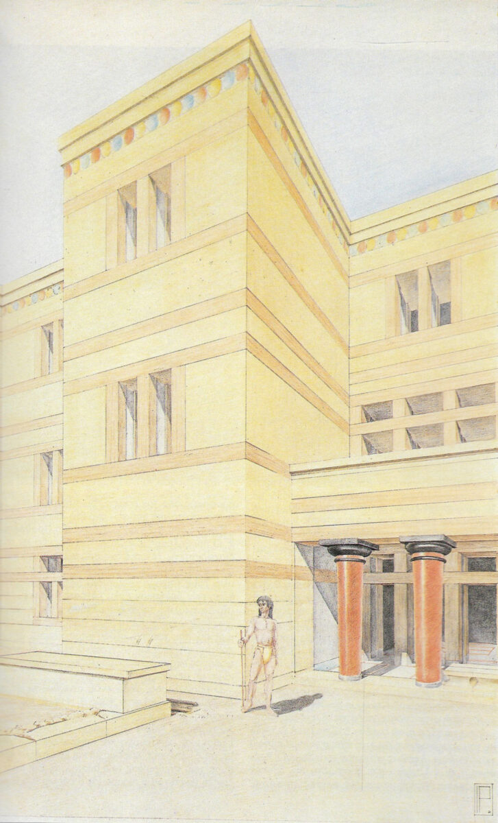 Αναπαράσταση της εισόδου του ανακτόρου. Πηγή εικόνας: ΥΠΠΟ.