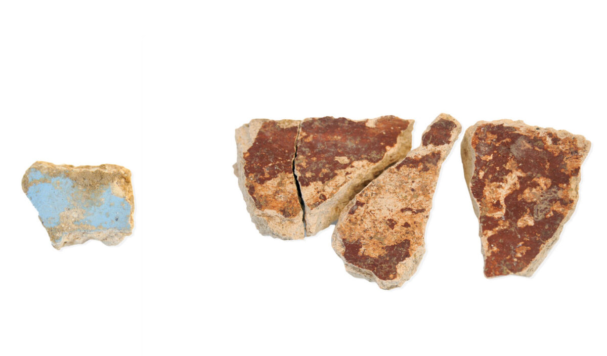 Τμήματα κονιαμάτων διαφόρων χρωμάτων. Πηγή εικόνας: ΥΠΠΟ.