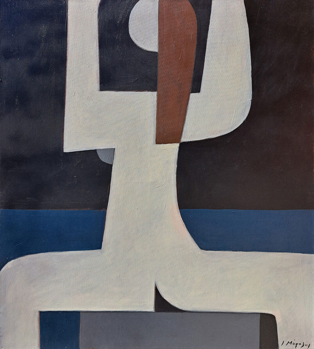 Γιάννης Μόραλης (1916-2009), «Ερωτικό», περ. 1980, ακρυλικό σε καμβά, 100x90 εκ., ιδιωτική συλλογή.