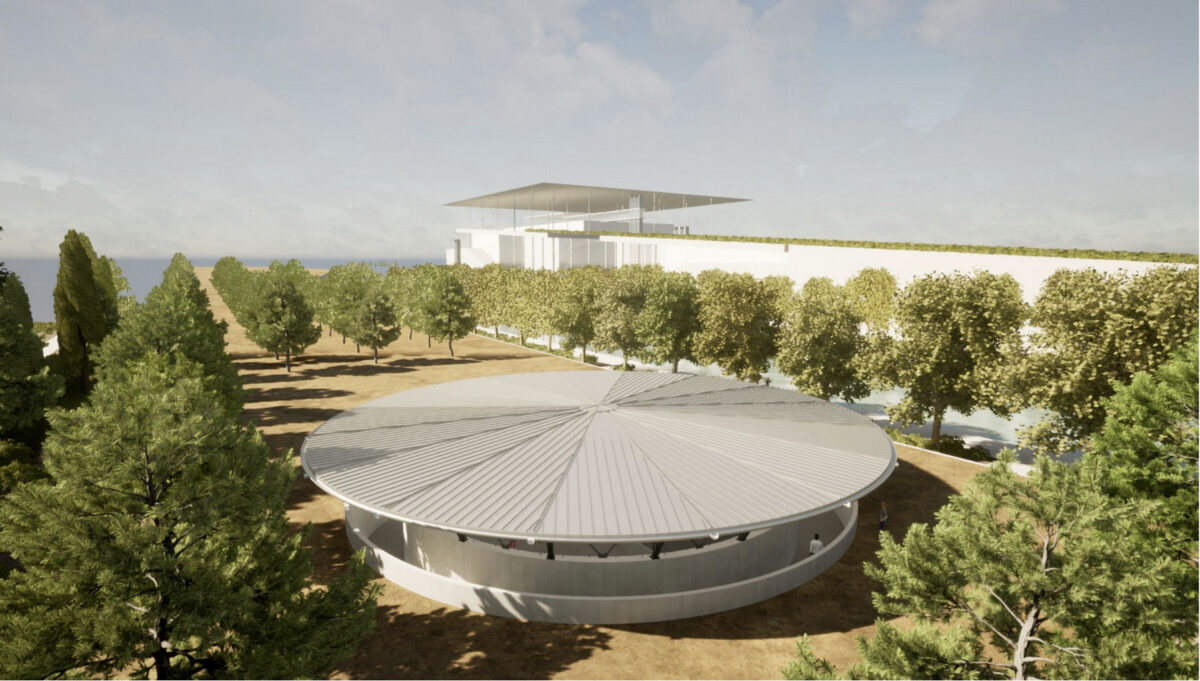 Δεσμώτες του Φαλήρου: το κέλυφος προστασίας όπως θα φαίνεται από την Εσπλανάδα. Πηγή εικόνας: ΥΠΠΟ.