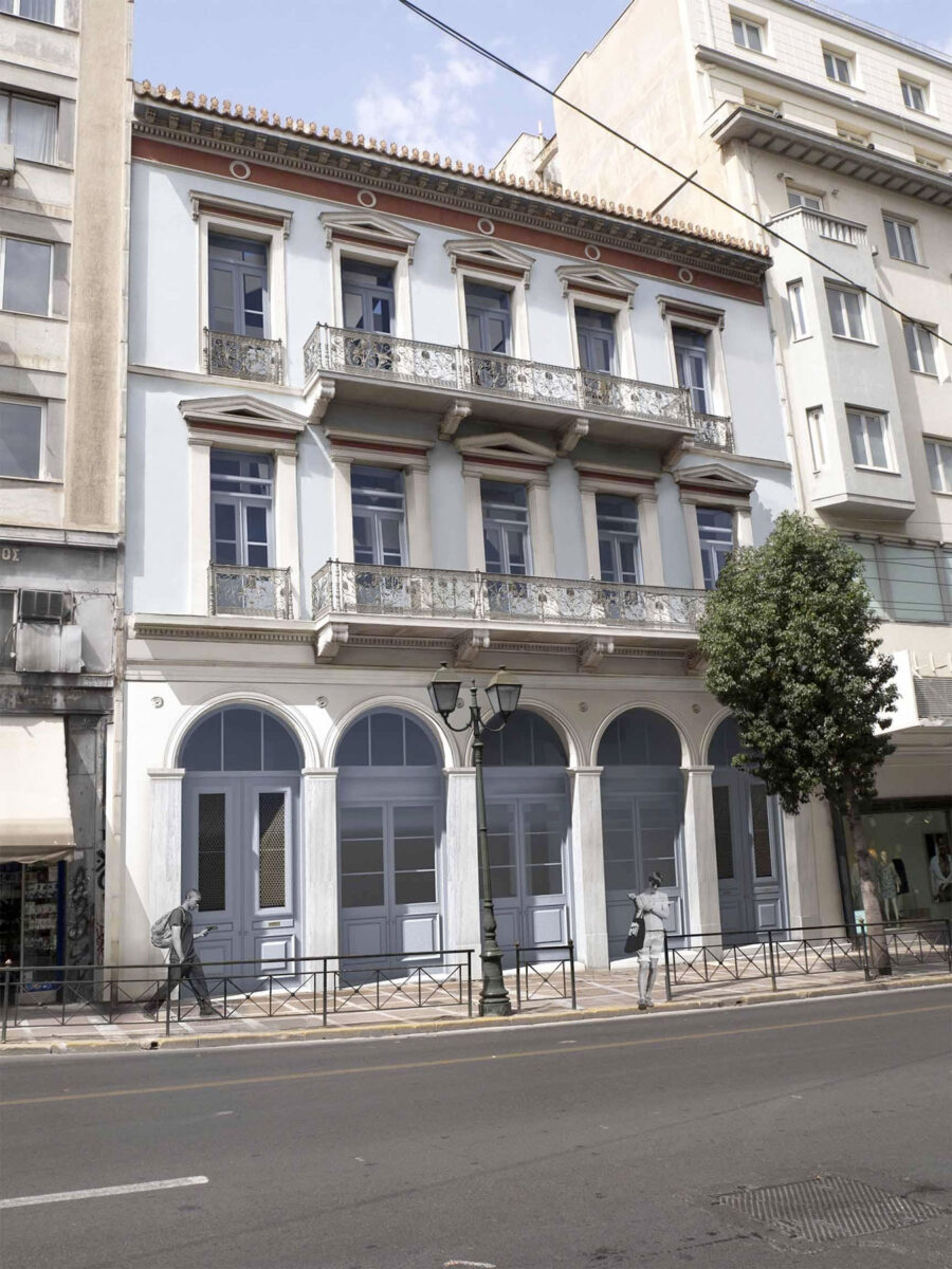 Φωτορεαλιστική απεικόνιση της όψης του κτηρίου επί της Σταδίου 47. Πηγή εικόνας: ΥΠΠΟ.