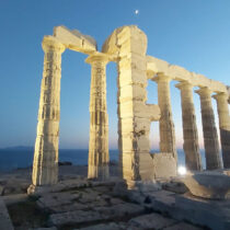 Νέος φωτισμός ανάδειξης του Ναού του Ποσειδώνα στο Σούνιο