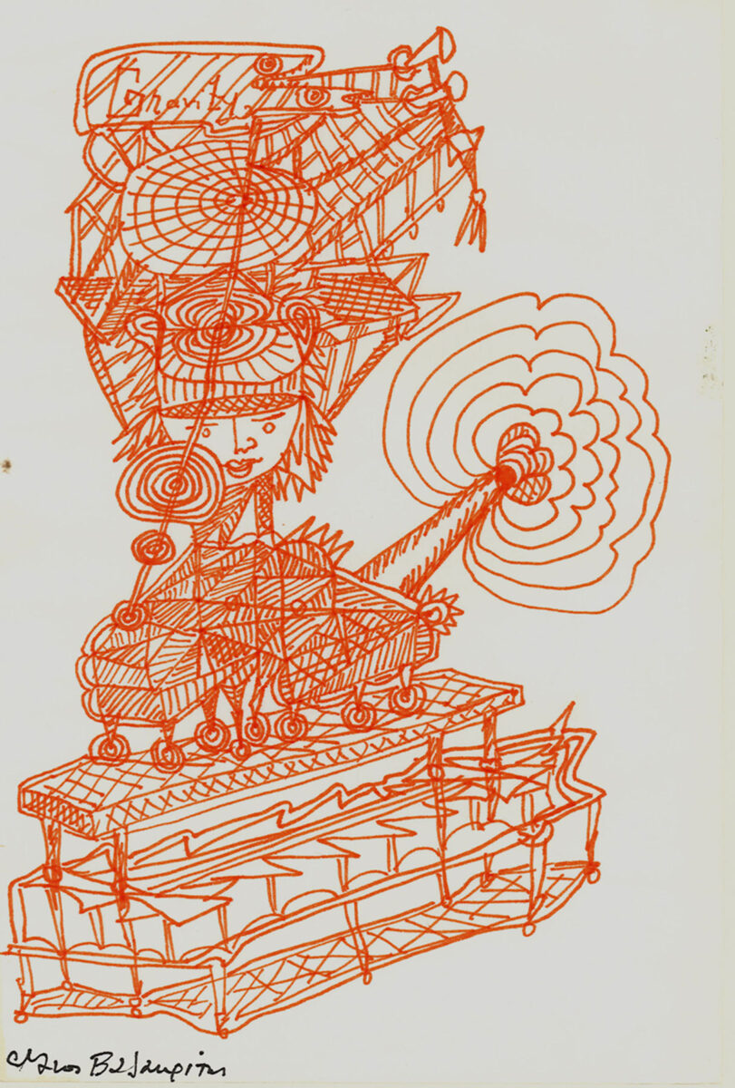 Νάνος Βαλαωρίτης, «Βαρύτητα», 1967. Μελάνι σε χαρτί. Μουσείο Μπενάκη ΓΕ 46490.