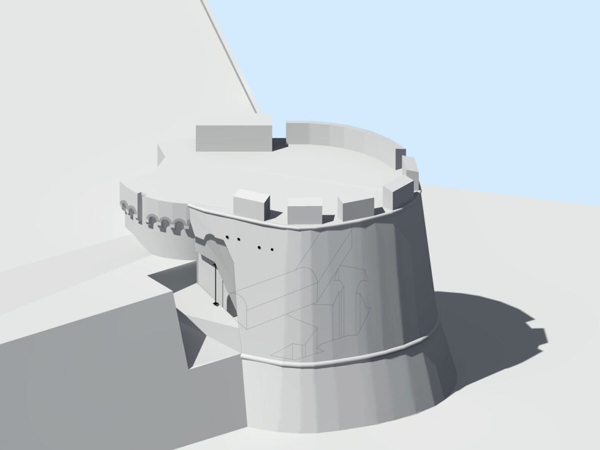 Αξονομετρική απεικόνιση του Προμαχώνα Ε'. Πηγή εικόνας: ΥΠΠΟ.