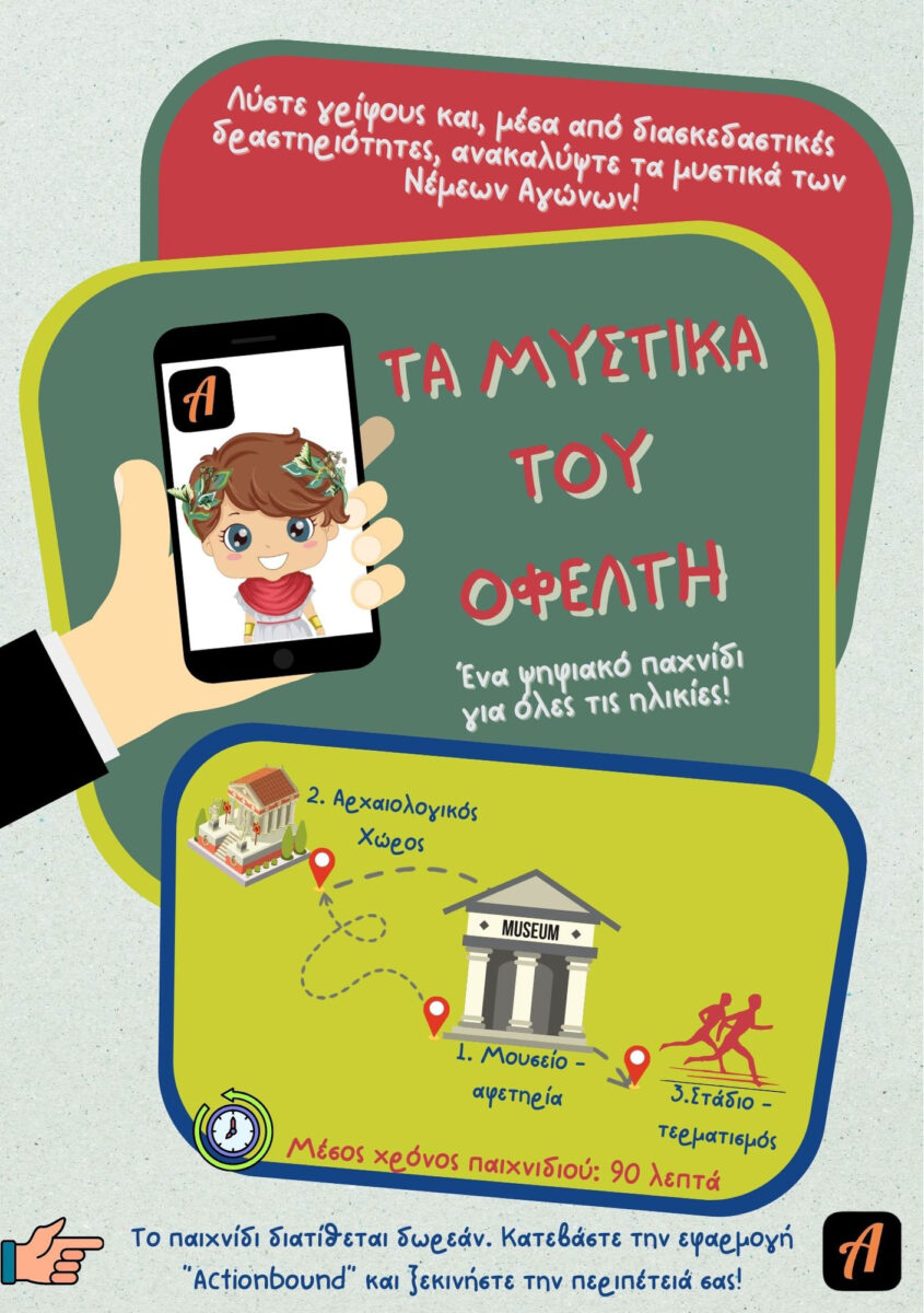 Το ψηφιακό παιχνίδι «Τα μυστικά του Οφέλτη» δημιουργήθηκε από τη Diadrasis και την Εφορεία Αρχαιοτήτων Κορινθίας.