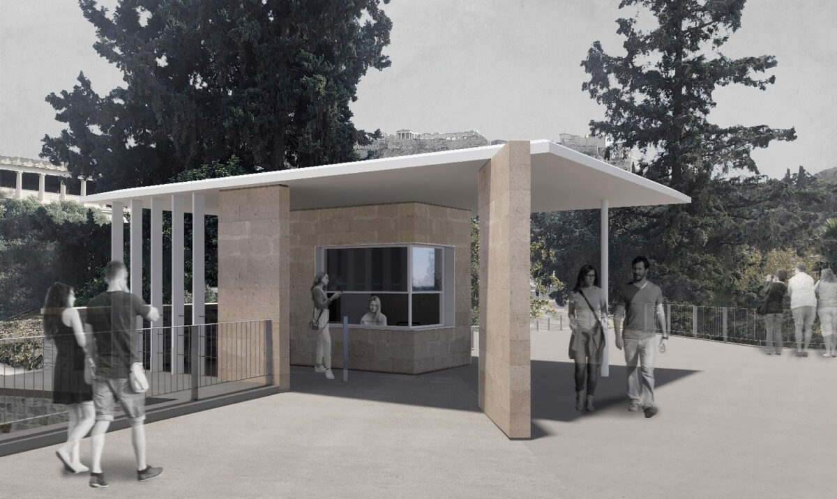 Φωτορεαλιστική απεικόνιση του εκδοτηρίου επί της οδού Αδριανού. Πηγή εικόνας: ΥΠΠΟ.