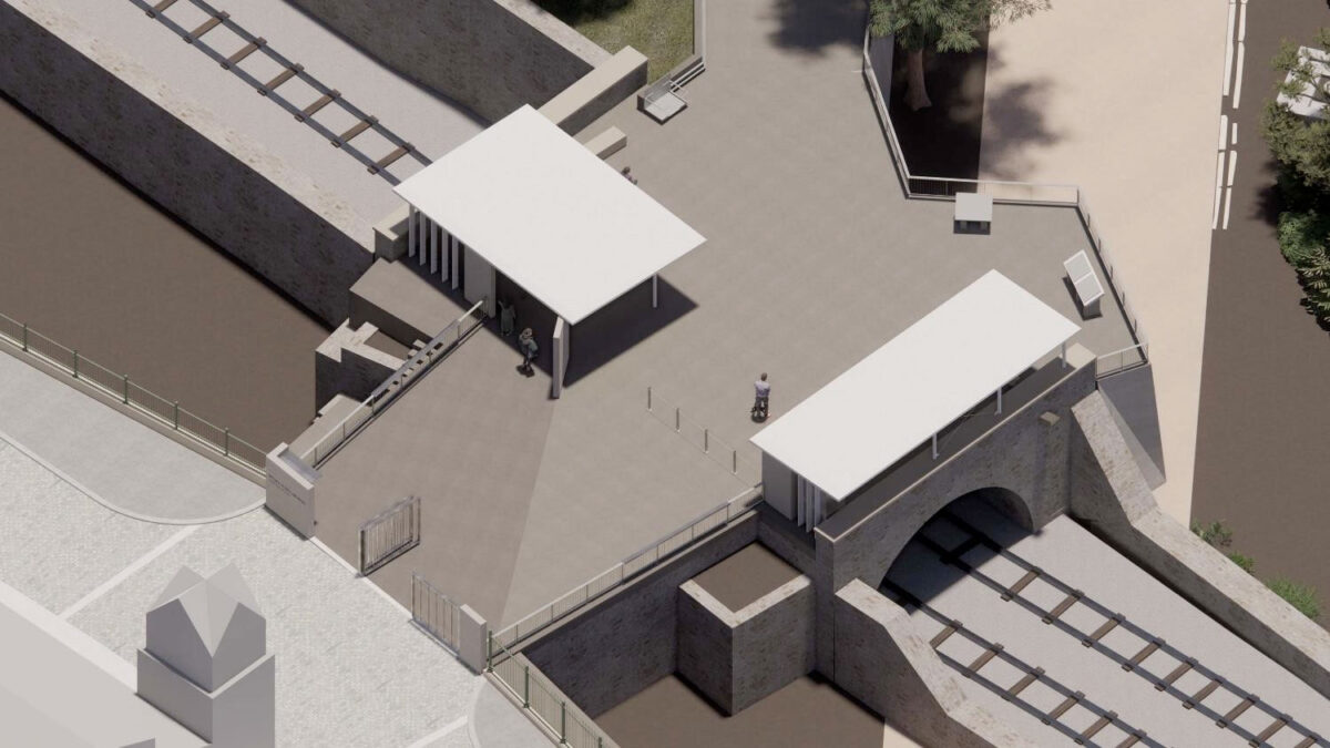 Φωτορεαλιστική απεικόνιση της νέας διαμόρφωσης εισόδου επί της οδού Αδριανού. Πηγή εικόνας: ΥΠΠΟ.