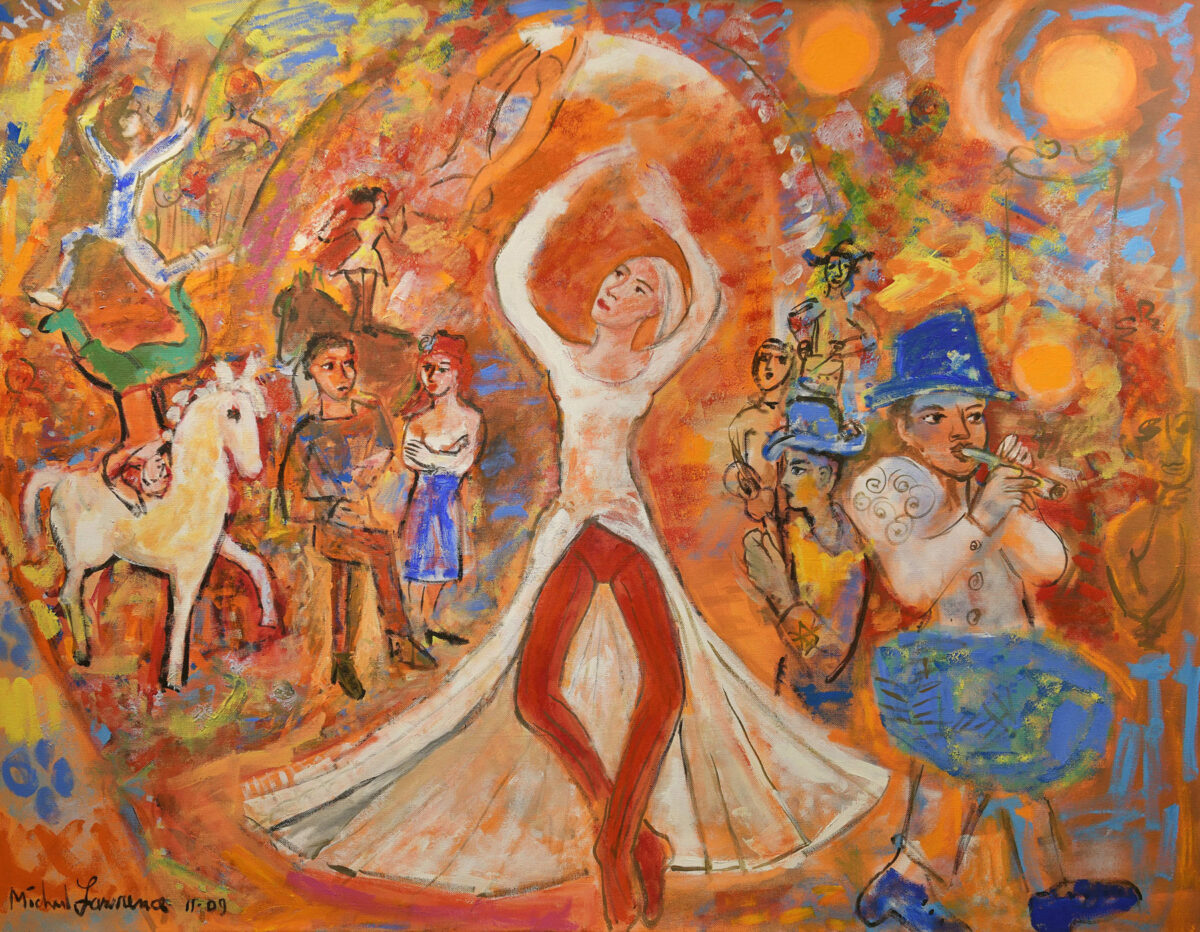 Έργο του Michael Lawrence από την έκθεση «Χορευτής στην Ύδρα» που διοργανώνει το ΓΑΚ/Ιστορικό Αρχείο - Μουσείο Ύδρας. Πηγή εικόνας: ΓΑΚ/ΙΑΜΥ.