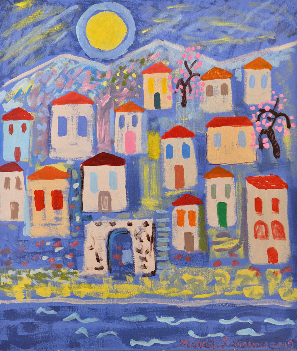 Έργο του Michael Lawrence από την έκθεση «Χορευτής στην Ύδρα» που διοργανώνει το ΓΑΚ/Ιστορικό Αρχείο - Μουσείο Ύδρας. Πηγή εικόνας: ΓΑΚ/ΙΑΜΥ.