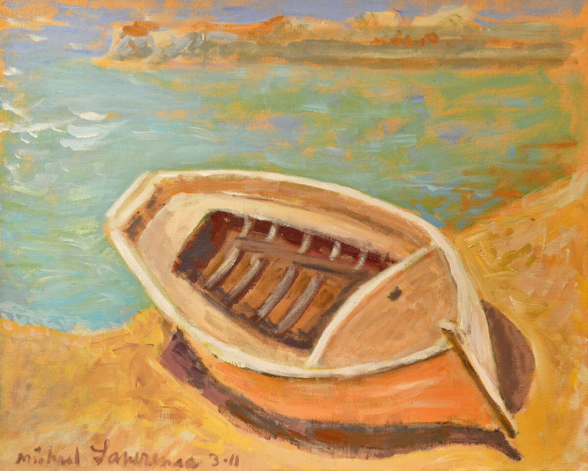 Έργο του Michael Lawrence από την έκθεση «Χορευτής στην Ύδρα» που διοργανώνει το ΓΑΚ/Ιστορικό Αρχείο - Μουσείο Ύδρας. Πηγή εικόνας: ΓΑΚ/ΙΑΜΥ.