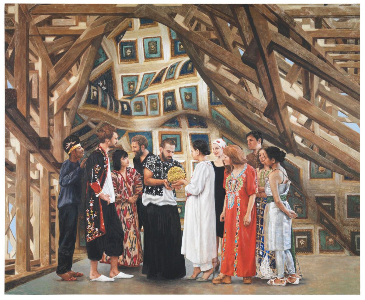 Antje Majewski, «The Donation» (2024), 2009. Λάδι σε καμβά, 290×355 εκ. ©Antje Majewski / VG Bild-Kunst. Βόννη, 2013. Παραχώρηση: Antje Majewski, neugerriemschneider, Βερολίνο.