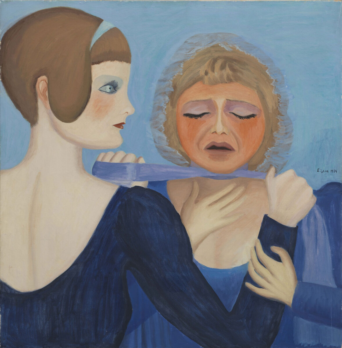 Σίλεια Δασκοπούλου, «Οι αντίζηλες». Πηγή εικόνας: Εθνική Πινακοθήκη.